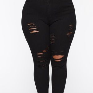 Black Distressed Jeans